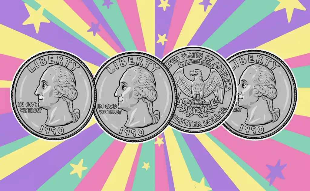 1990 Washington Quarters in a row